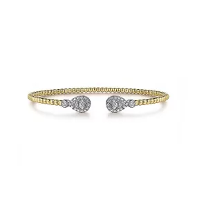 0.36ctw Split Diamond Bujukan Bangle, 6.25" - Yellow Gold