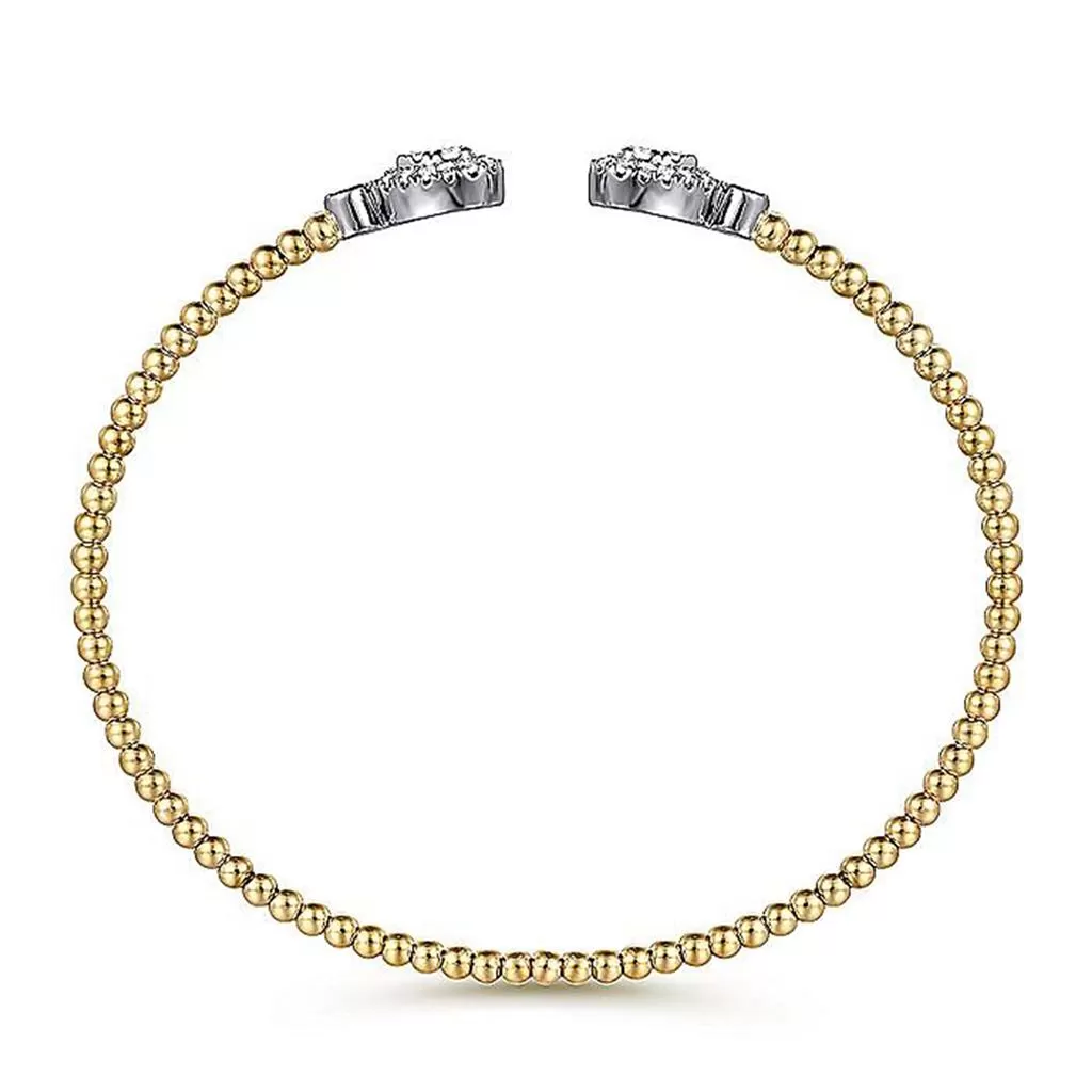 0.36ctw Split Diamond Bujukan Bangle, 6.25" - Yellow Gold