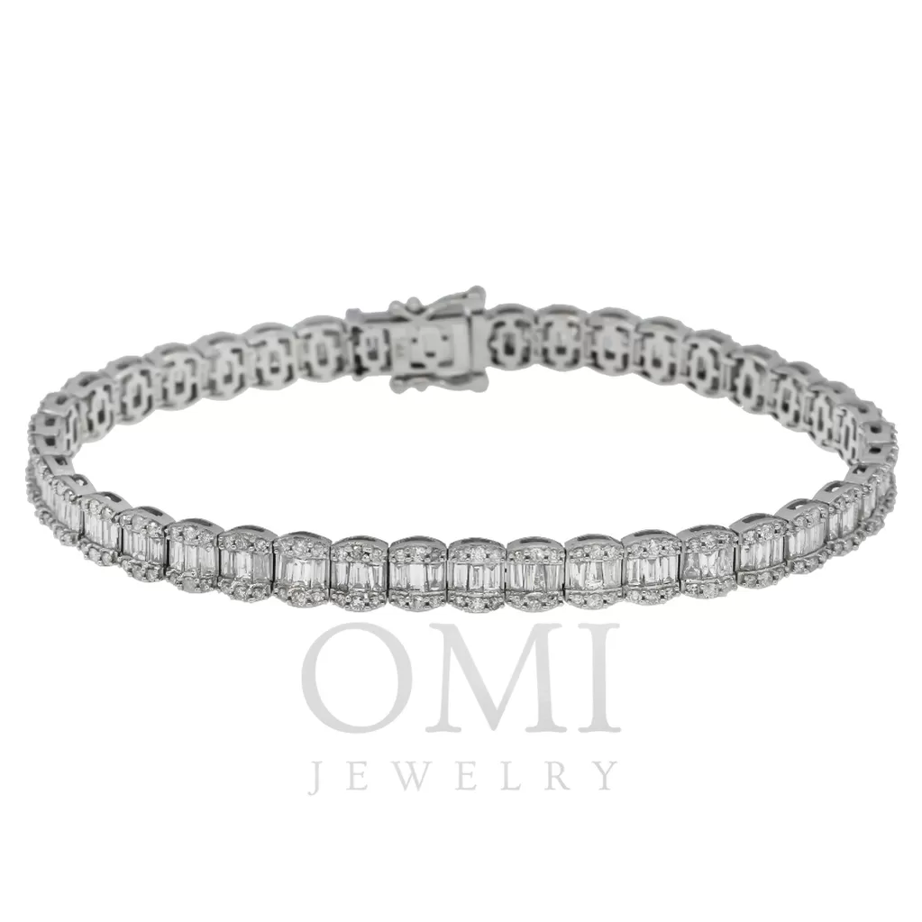 14K GOLD BAGUETTE DIAMONDS BRACELET 7.90 CT