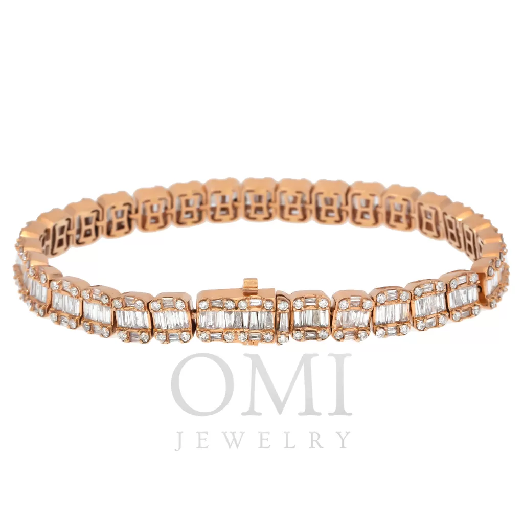 14K GOLD BAGUETTE DIAMONDS BRACELET 9.53 CT