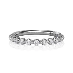 14K WHITE GOLD DIAMOND SHARED PRONG WEDDING BAND - 0.46CTW