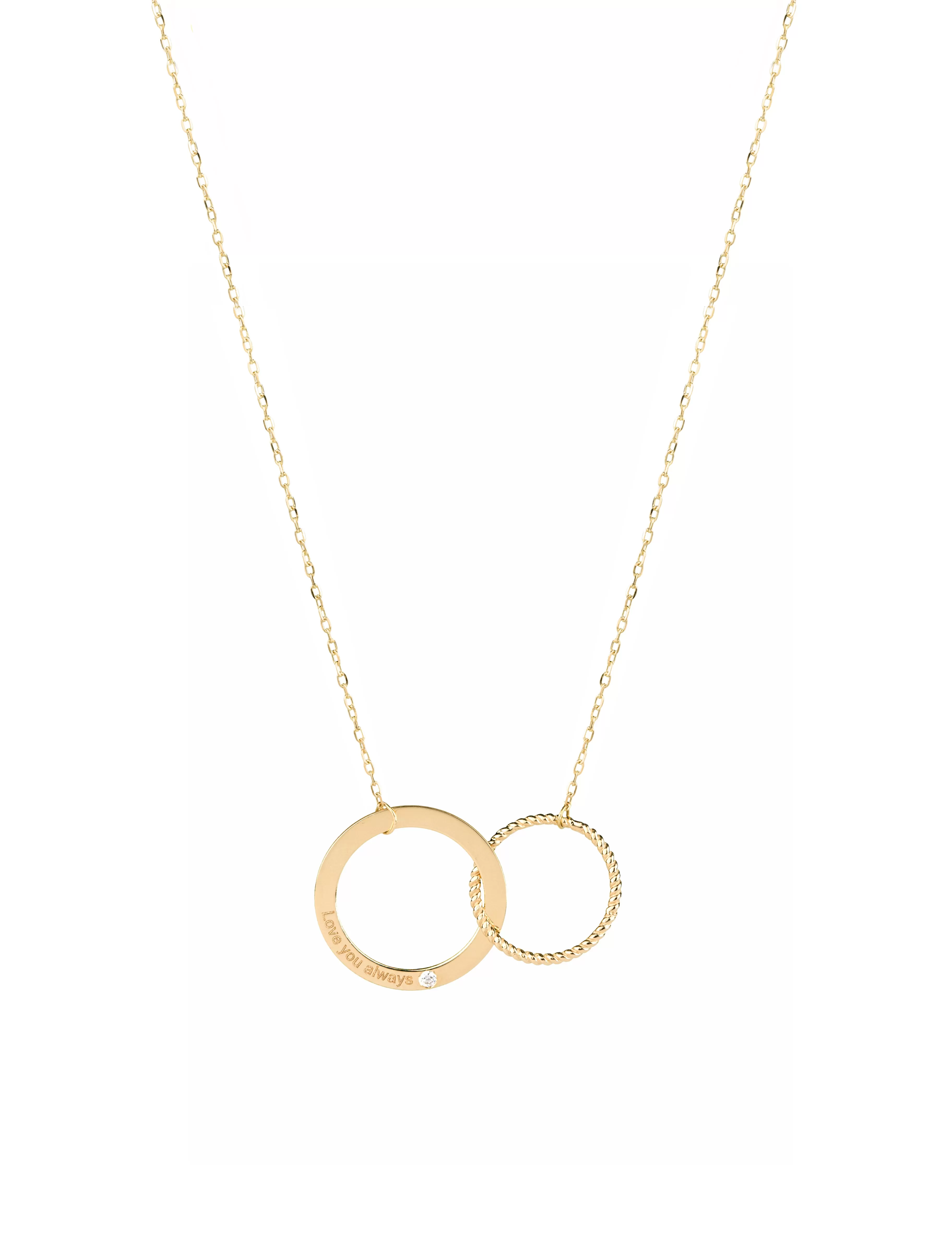 18K Gold Eternal Love Diamond Circle Necklace