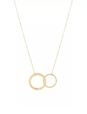 18K Gold Eternal Love Diamond Circle Necklace