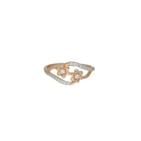 18K Rose Gold & 0.08 Carat Diamond Ring (1.7gm)