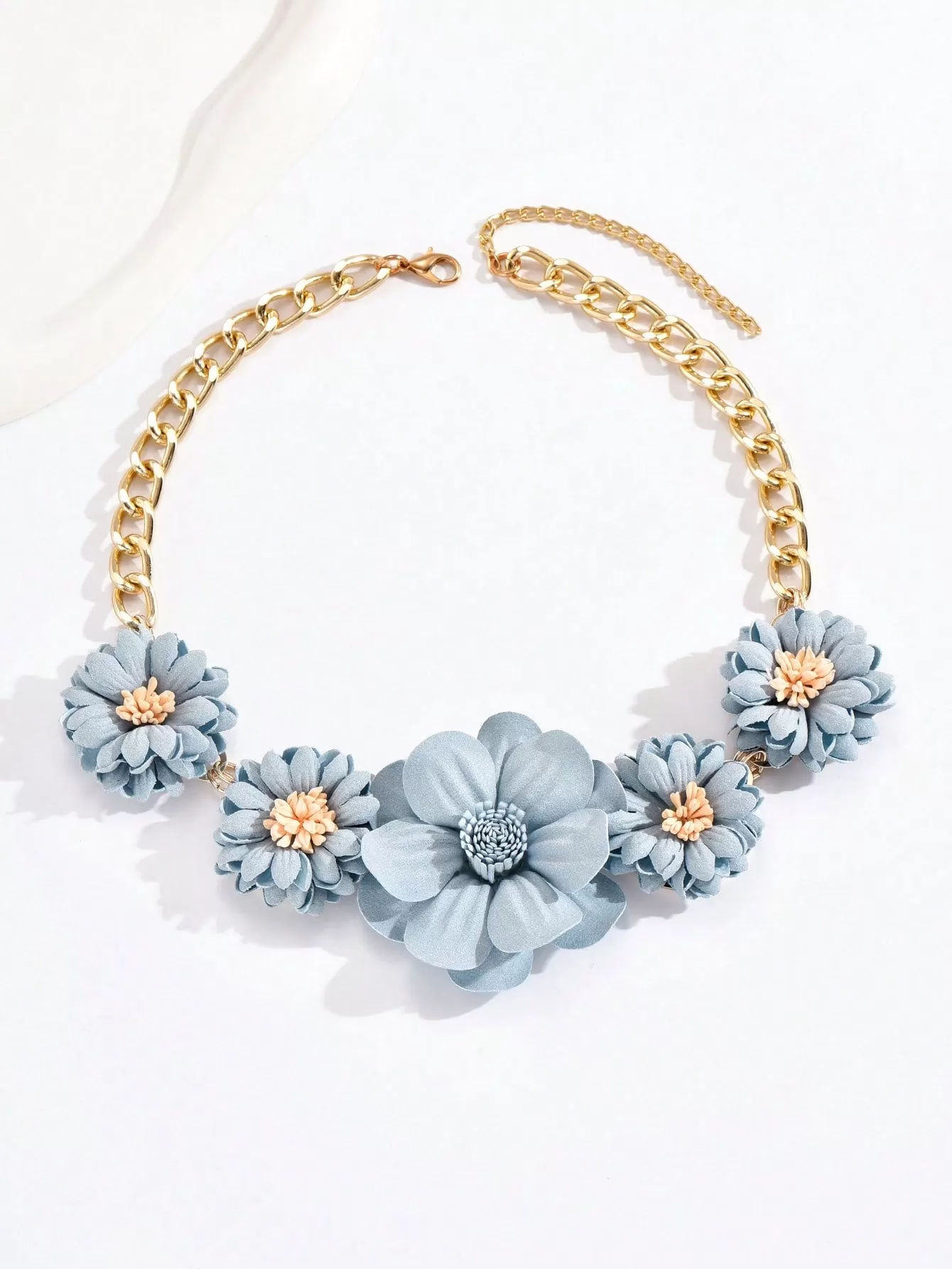 1pc Boho Flower Decor Bib Necklace For Women For Gift