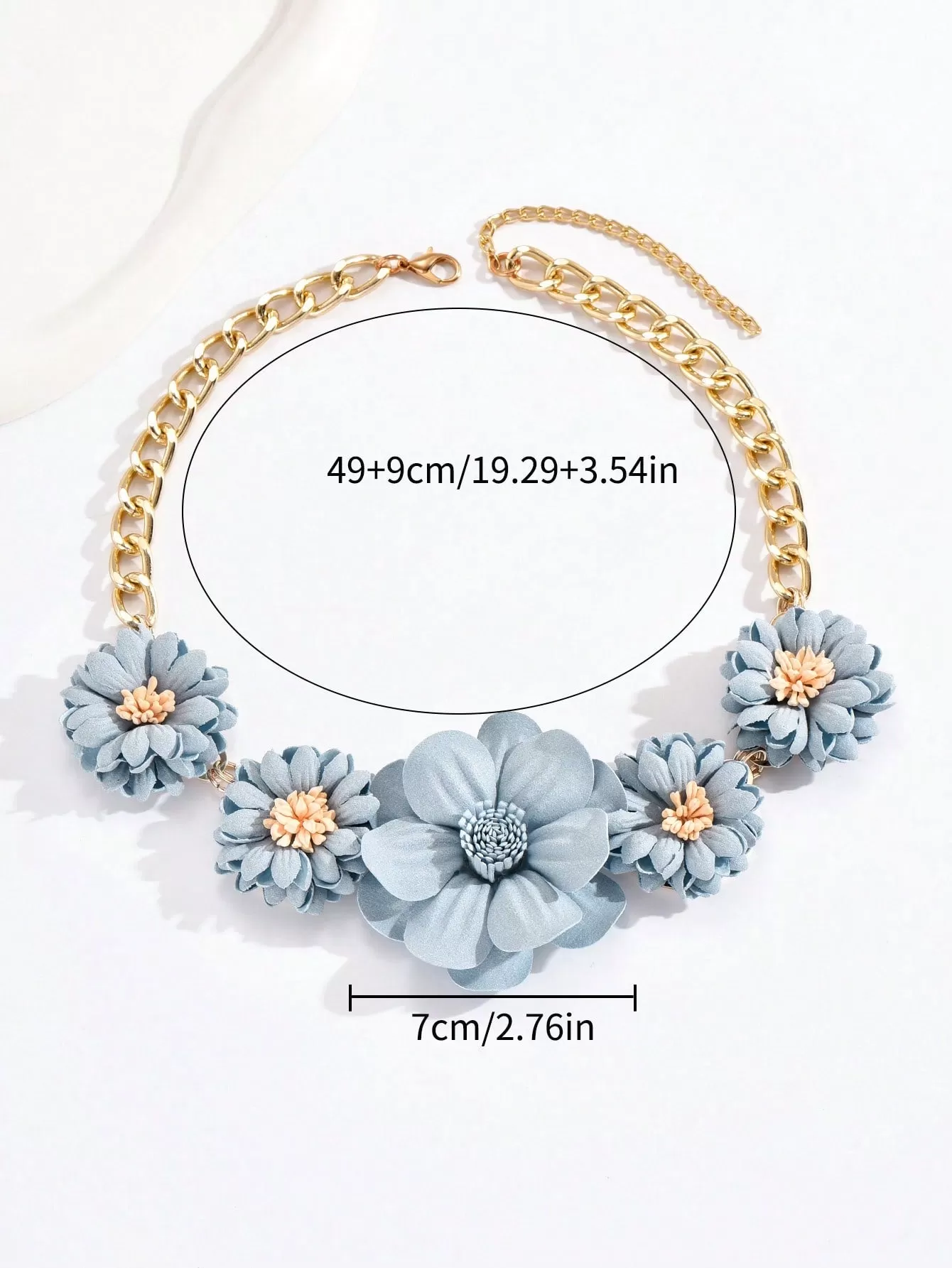 1pc Boho Flower Decor Bib Necklace For Women For Gift