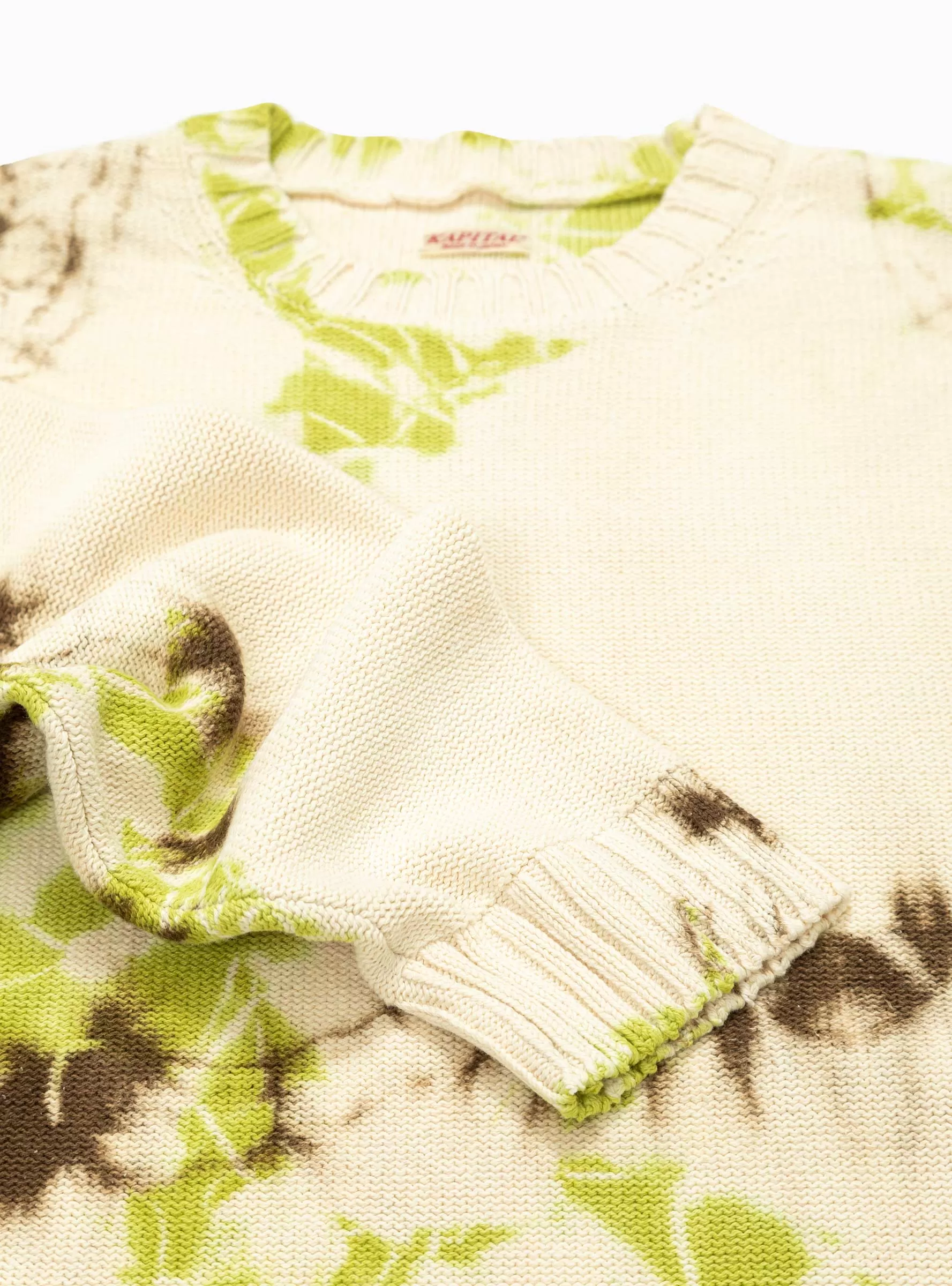 5G Knit Ashbury Dyed Sweater Light Green & Brown