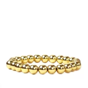 8mm Gold Bead Bracelet