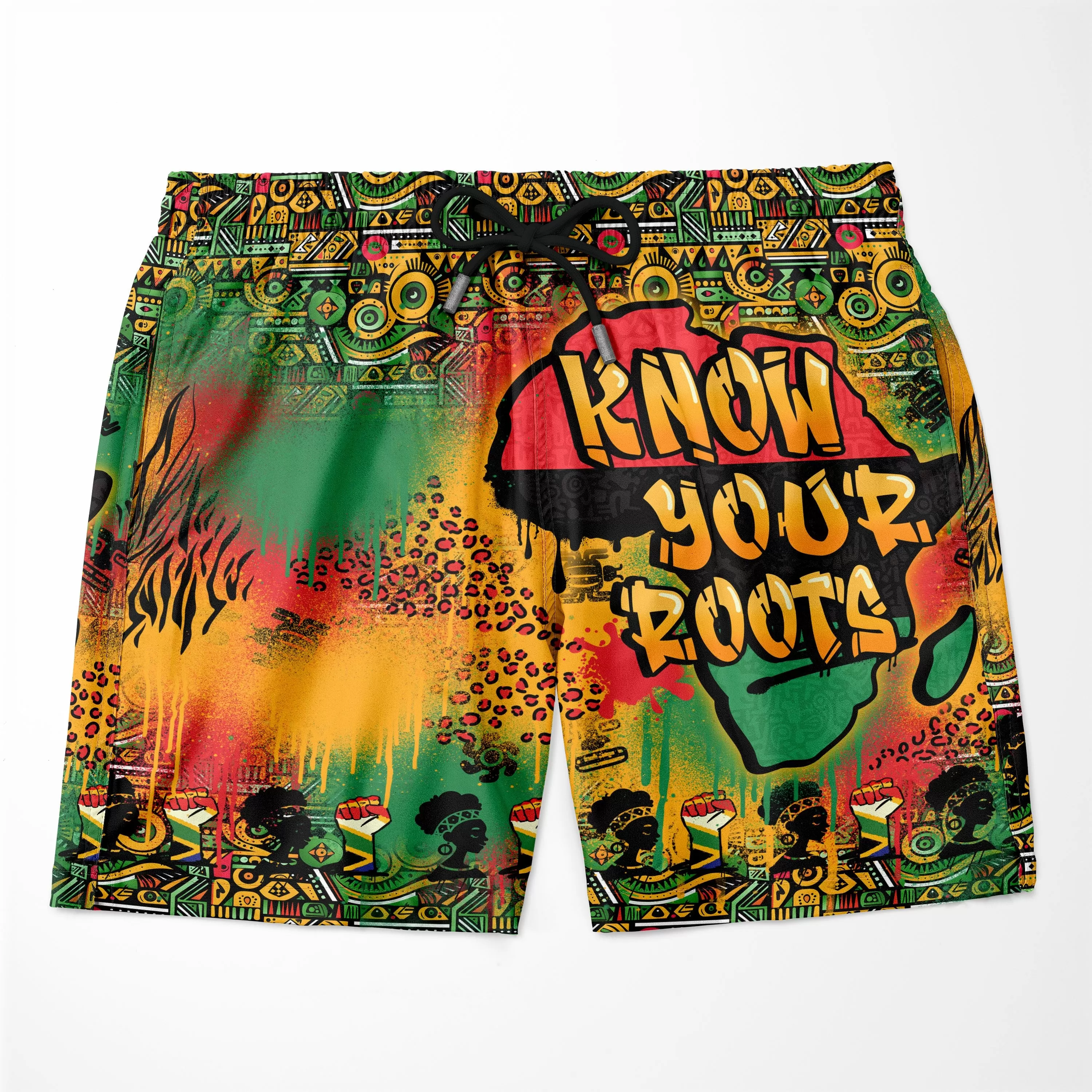 African Map Graffiti T-shirt and Shorts Set