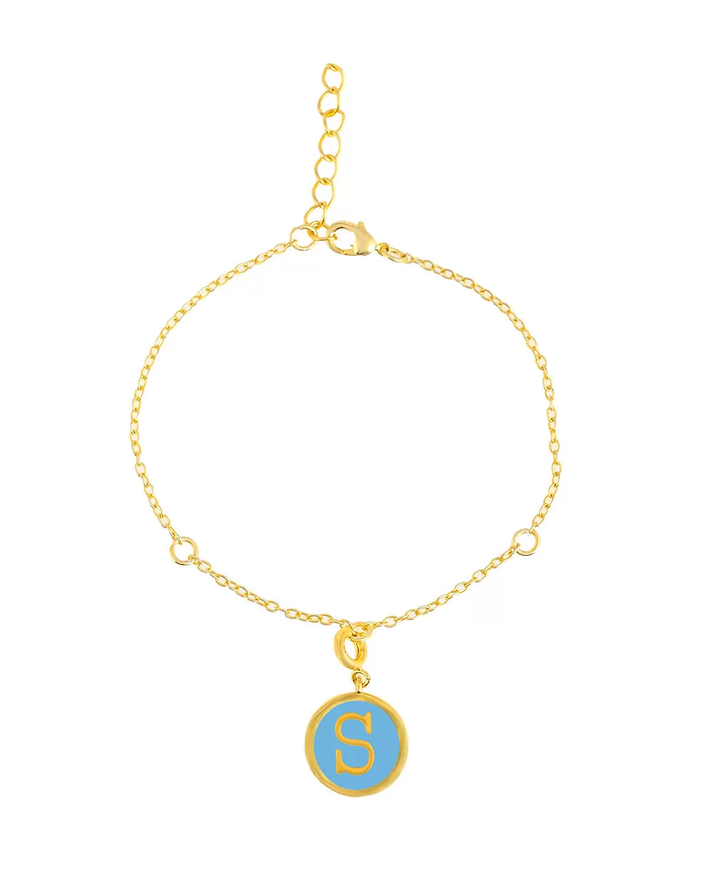 Alphabet S Blue Enamel Charm - Voylla