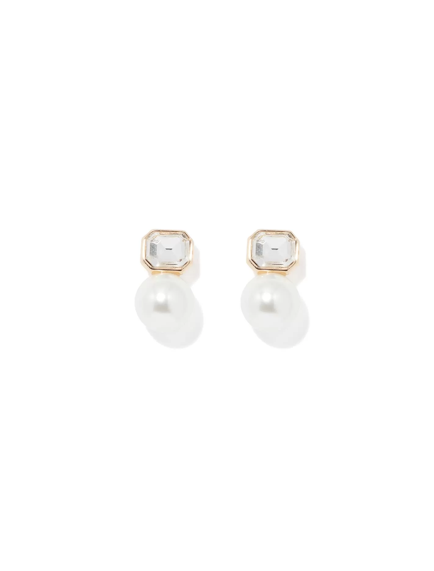 Angela Crystal & Pearl Stud Earrings