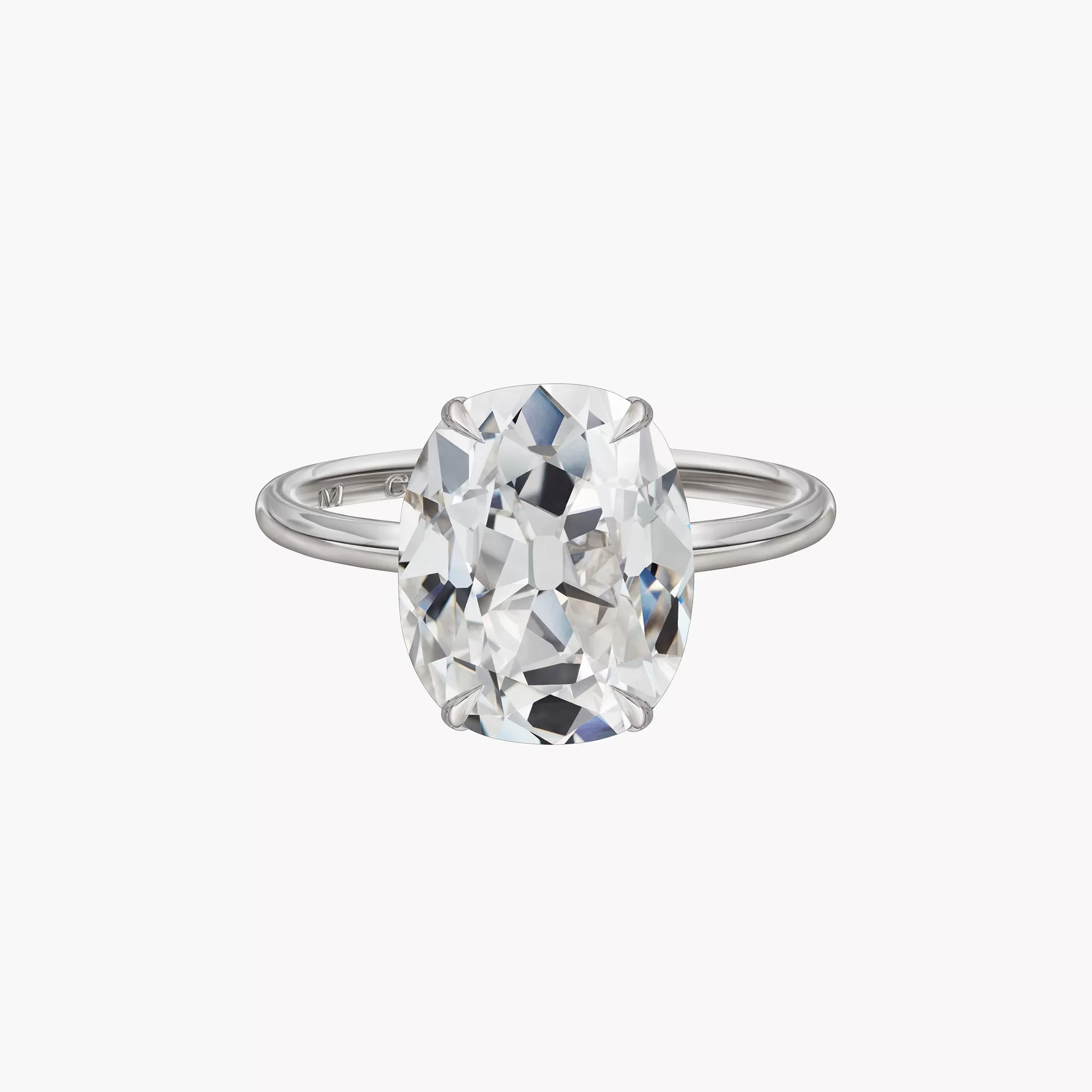 Antique Cut Cushion Solitaire Engagement Ring