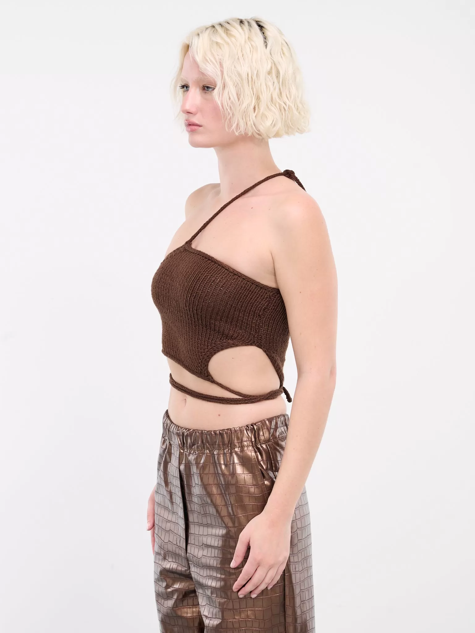 Asymmetric Knit Tank Top (UN-TOP-01-BROWN)