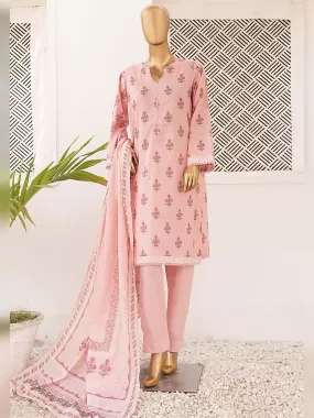 Bin Saeed Printed Lawn 3-Piece Suit - Light Pink