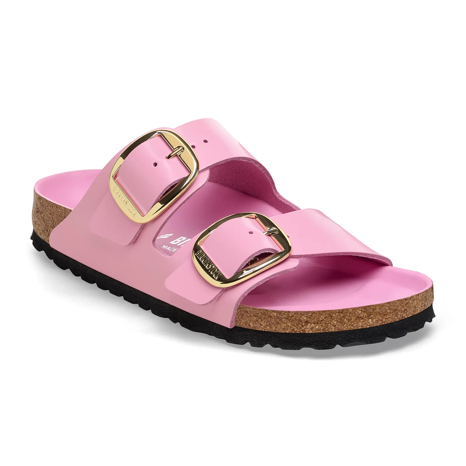 Birkenstock Arizona Big Buckle Sandal (Women) - High Shine Fondant Pink Leather