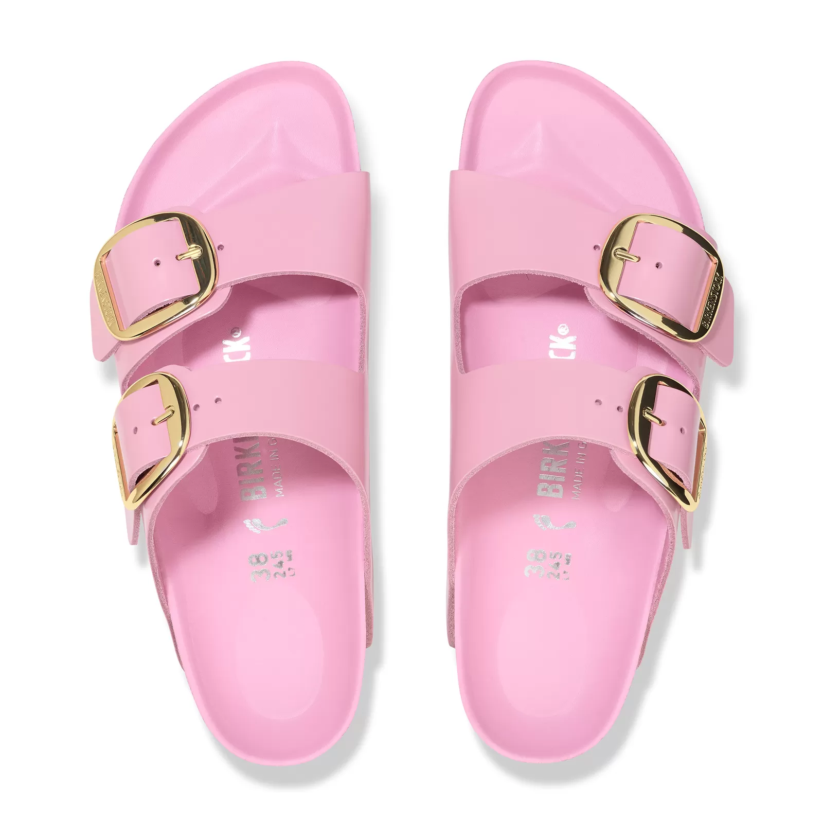 Birkenstock Arizona Big Buckle Sandal (Women) - High Shine Fondant Pink Leather