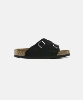 Birkenstock Zurich Suede Leather Black Soft Footbed Sandals