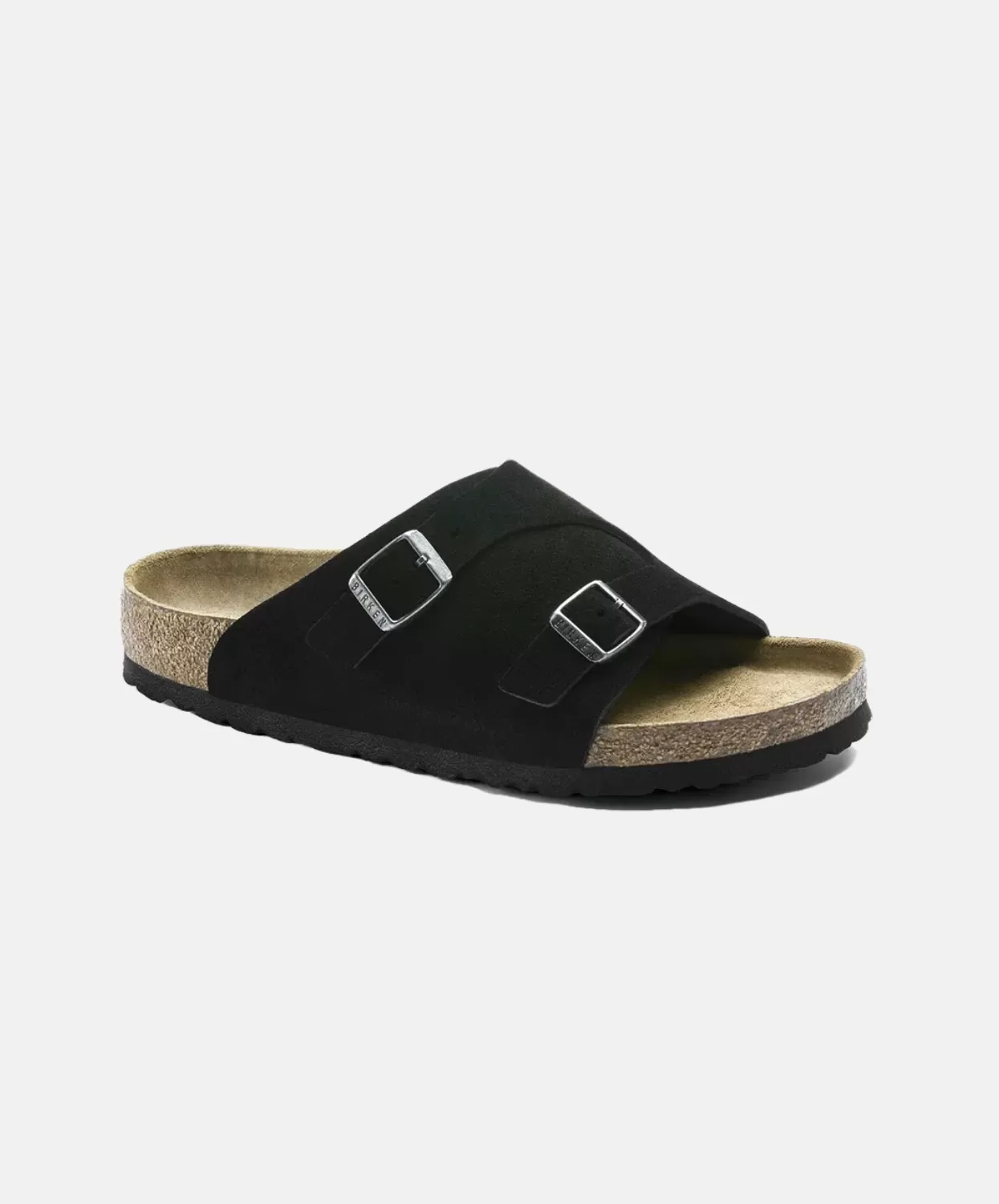 Birkenstock Zurich Suede Leather Black Soft Footbed Sandals