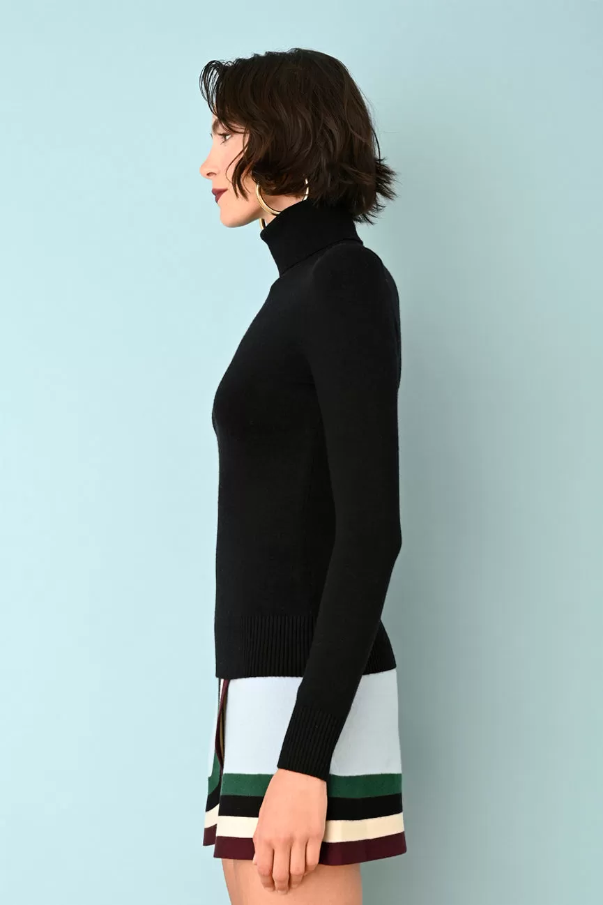 Black EcoMerino Long Sleeve Turtleneck