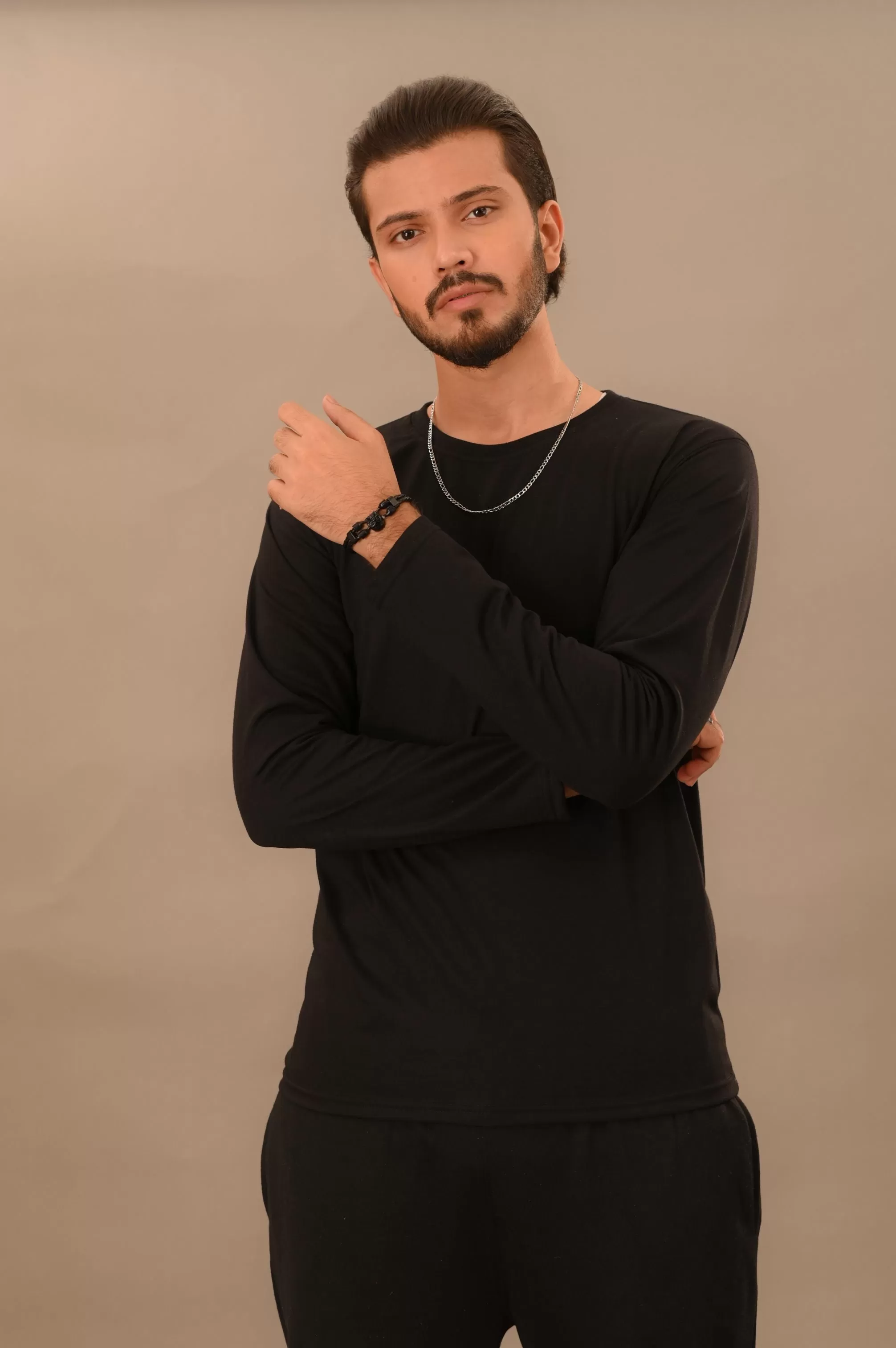 Black Full Sleeve T-Shirt - Men