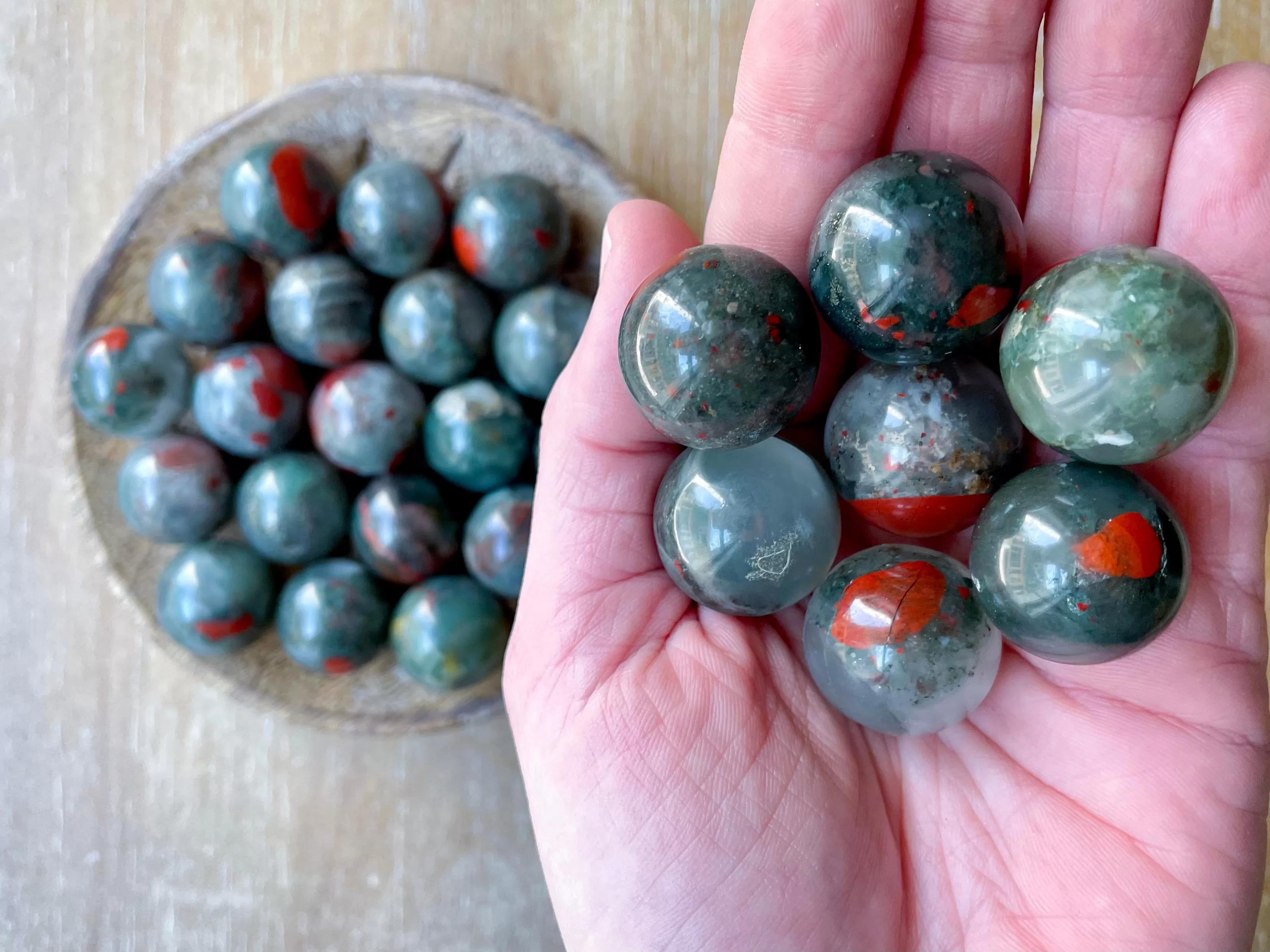 Bloodstone Sphere || Marble || Africa