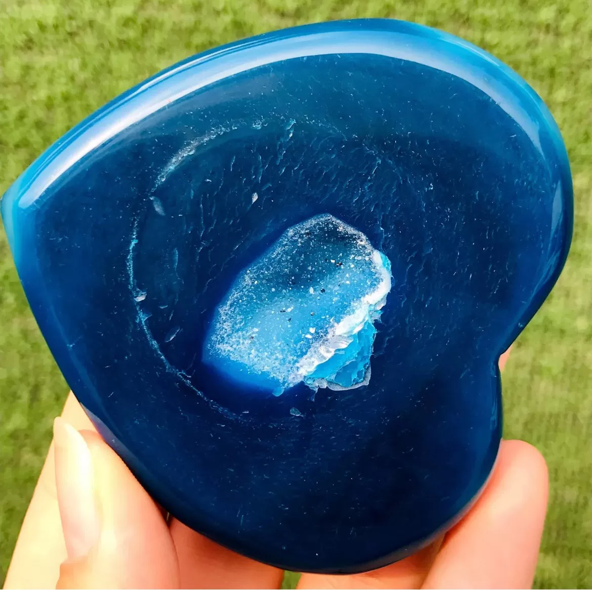 Blue Agate Geode Heart