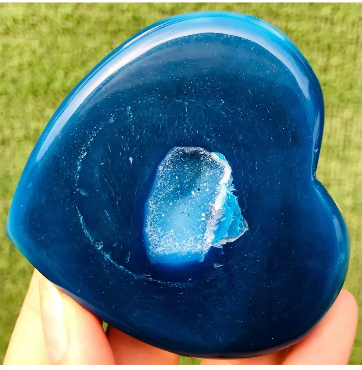 Blue Agate Geode Heart