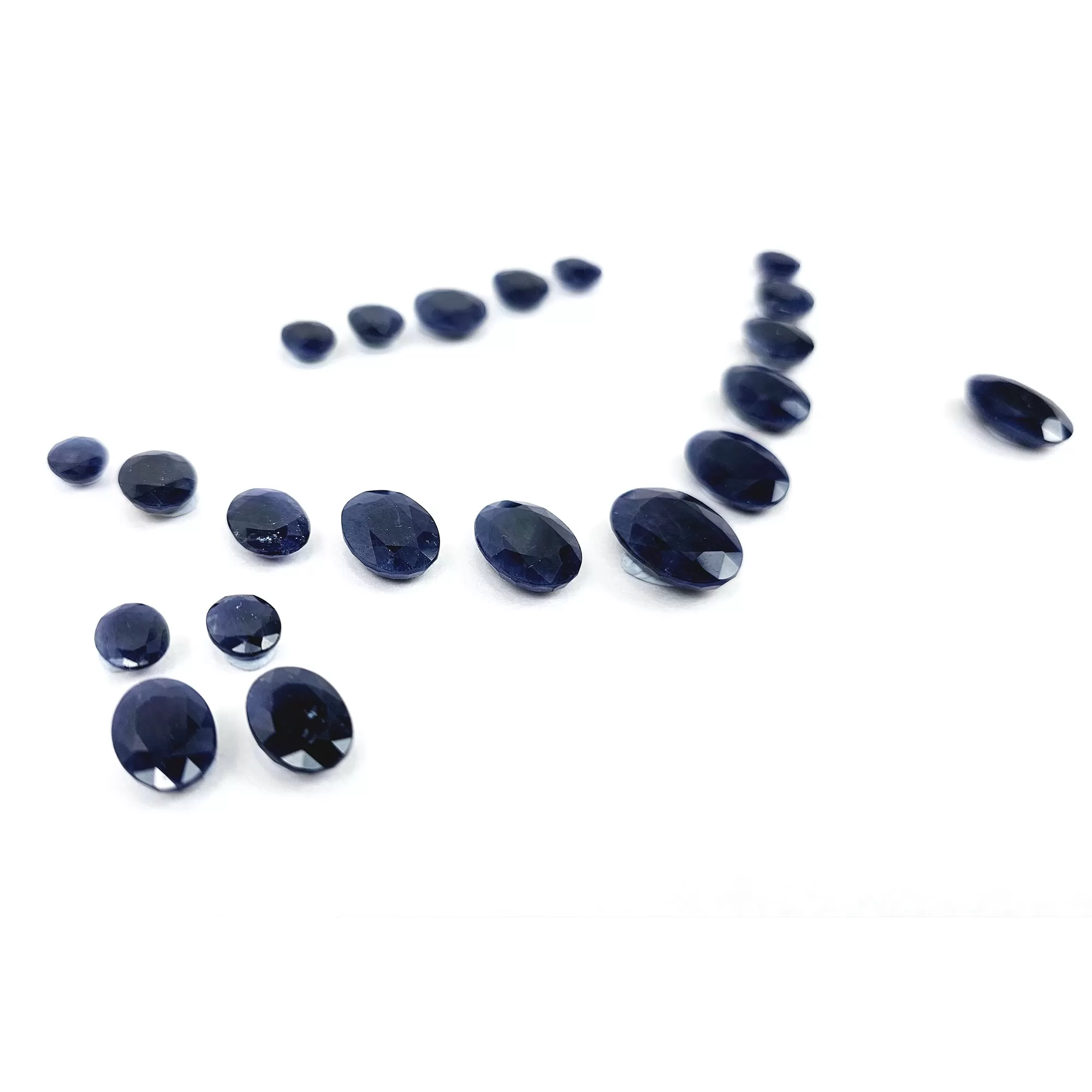 Blue Sapphire Gemstone Normal Cut : 167.50cts Natural Untreated Unheated Sapphire Oval Shape 8*10mm - 15*20mm 21pcs Sets For Jewellery