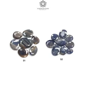 Blue Sheen Sapphire Gemstone Normal Cut : Natural Untreated Unheated Sapphire Uneven Egg Shape Lot