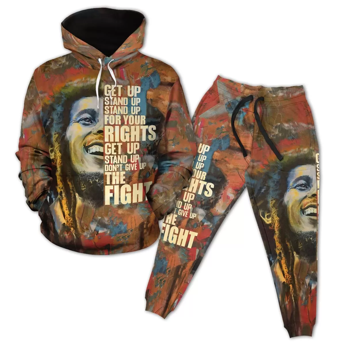 Bob Marley All-over Hoodie and Joggers Set