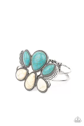 Botanical Badlands White and Turquoise Blue Stone Bracelet - Paparazzi Accessories