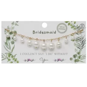 BRIDESMAID Pearl Fringe Gold Dipped Necklace