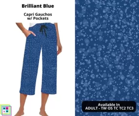 Brilliant Blue Capri Gauchos