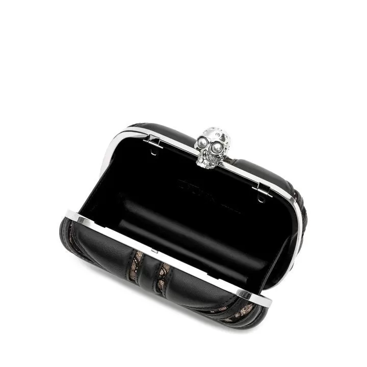 Brittiana Box Clutch with chain, Black/Teint