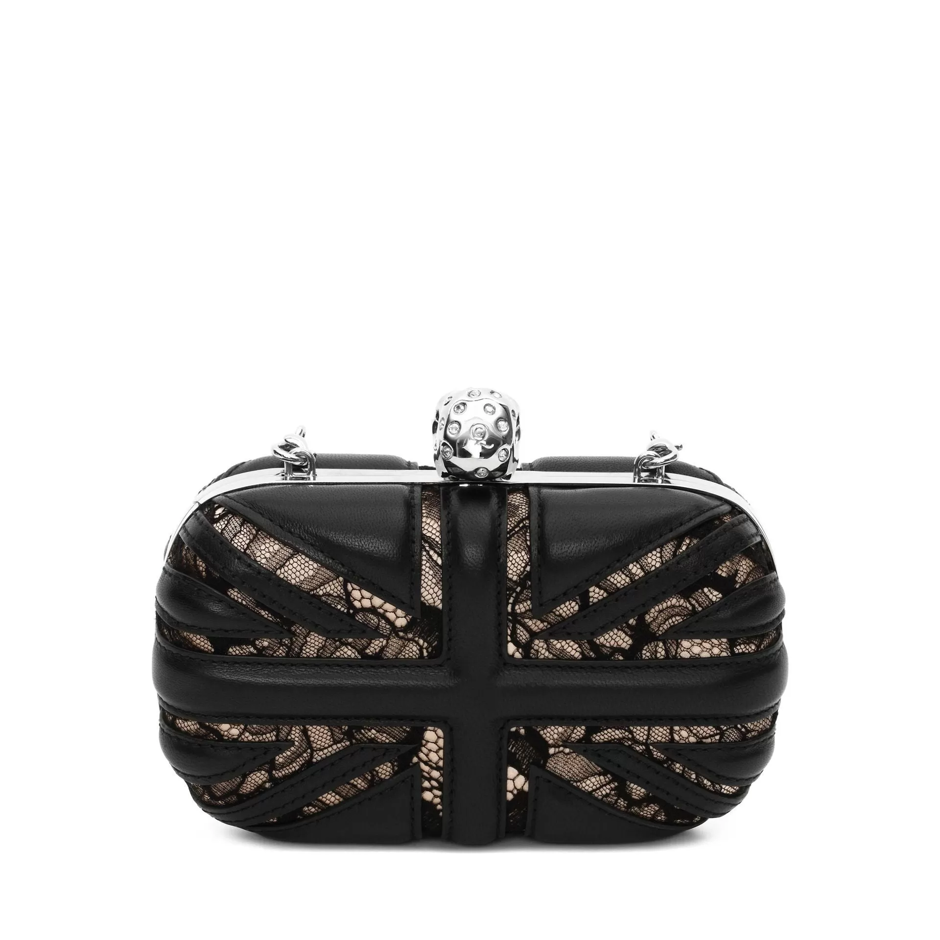 Brittiana Box Clutch with chain, Black/Teint