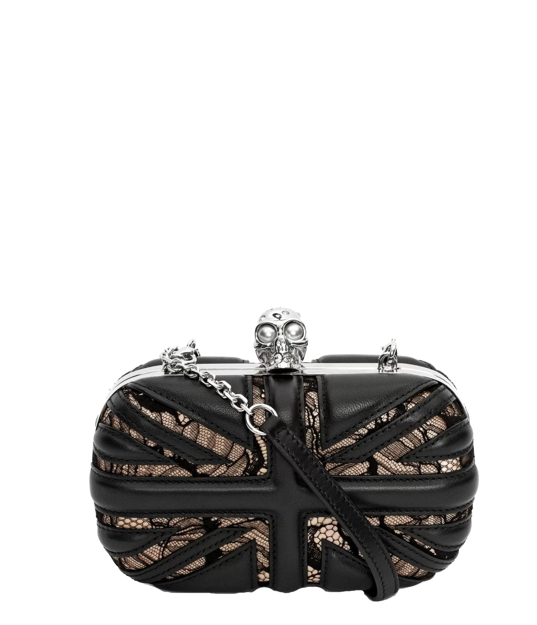 Brittiana Box Clutch with chain, Black/Teint