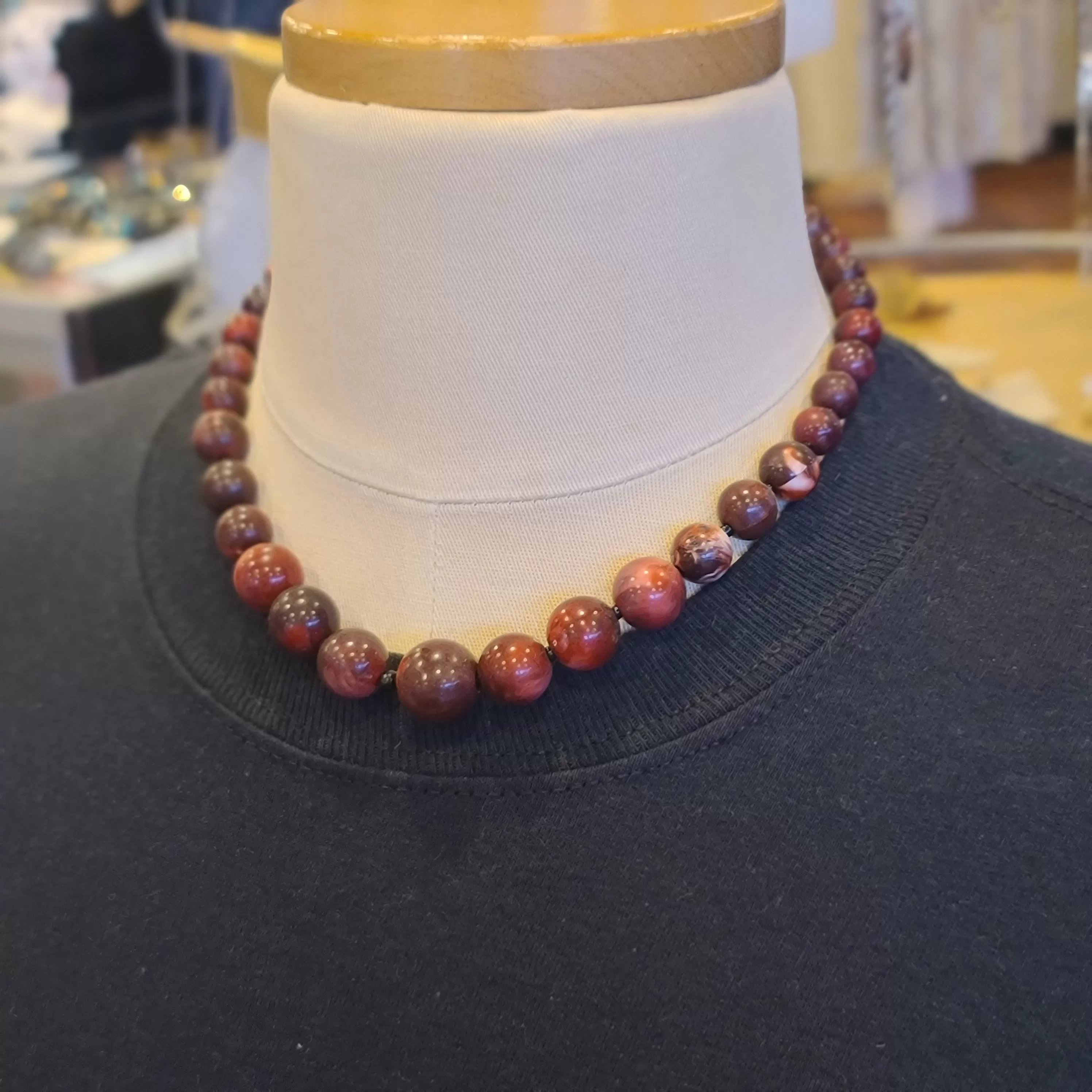 Brown/Black Plastic Beads Necklace