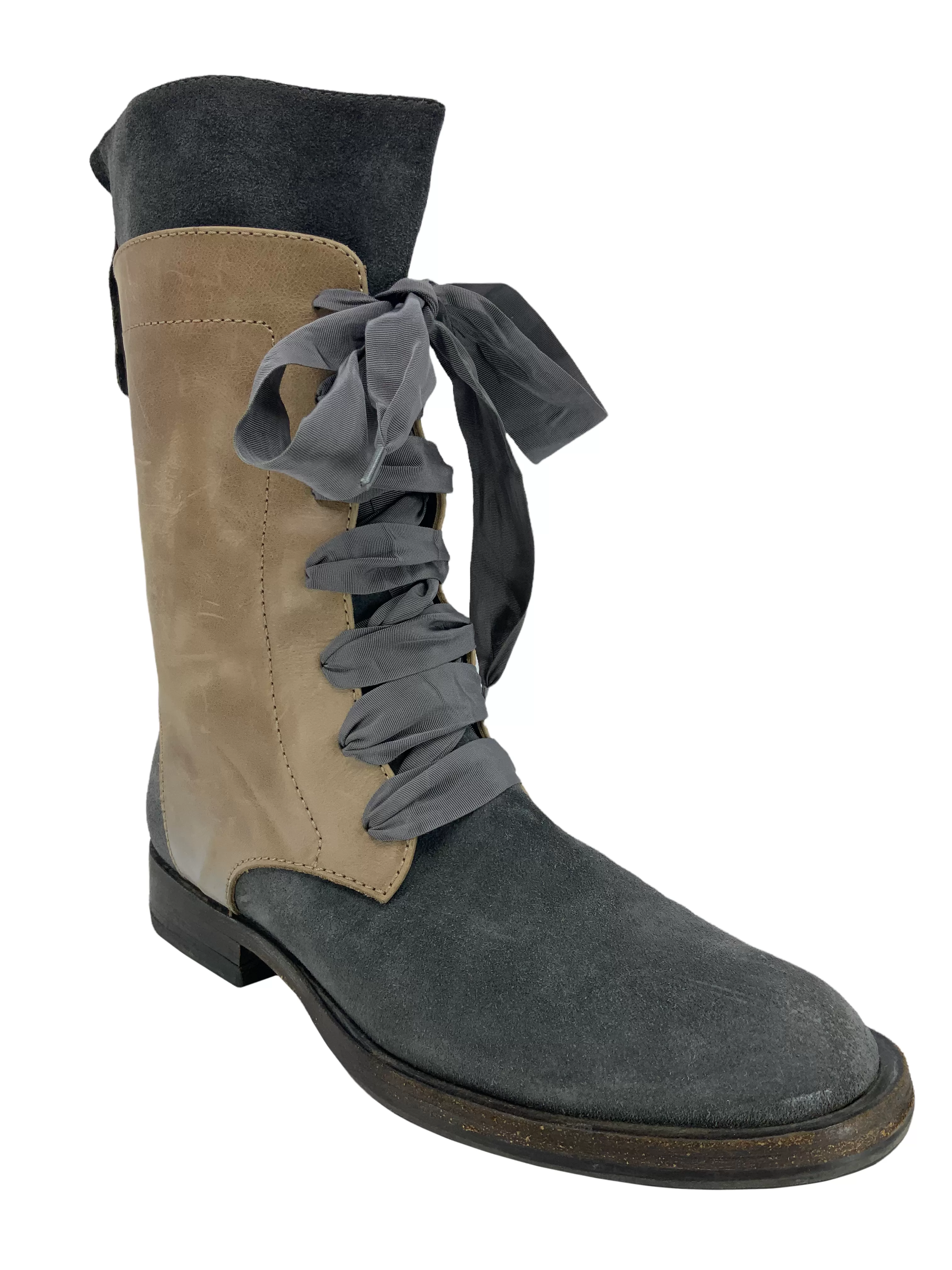 Brunello Cucinelli Leather and Suede Lace Up Boots Size 6