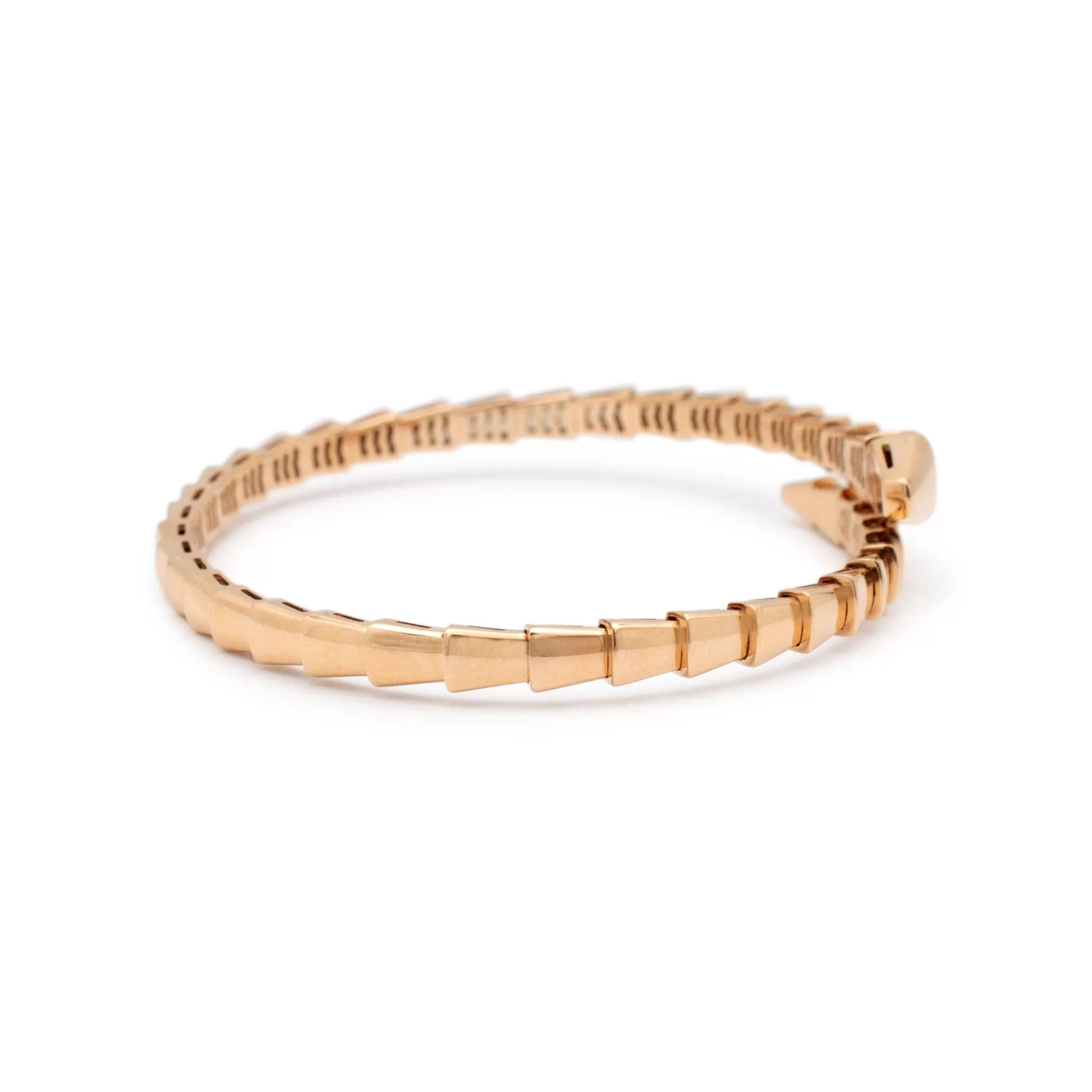 Bvlgari 18K Rose Gold Serpenti Viper Flexible Bangle Bracelet