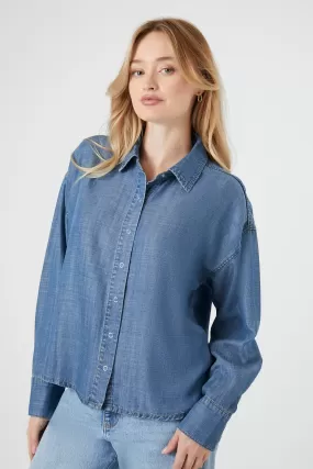 Chambray Drop-Sleeve Shirt