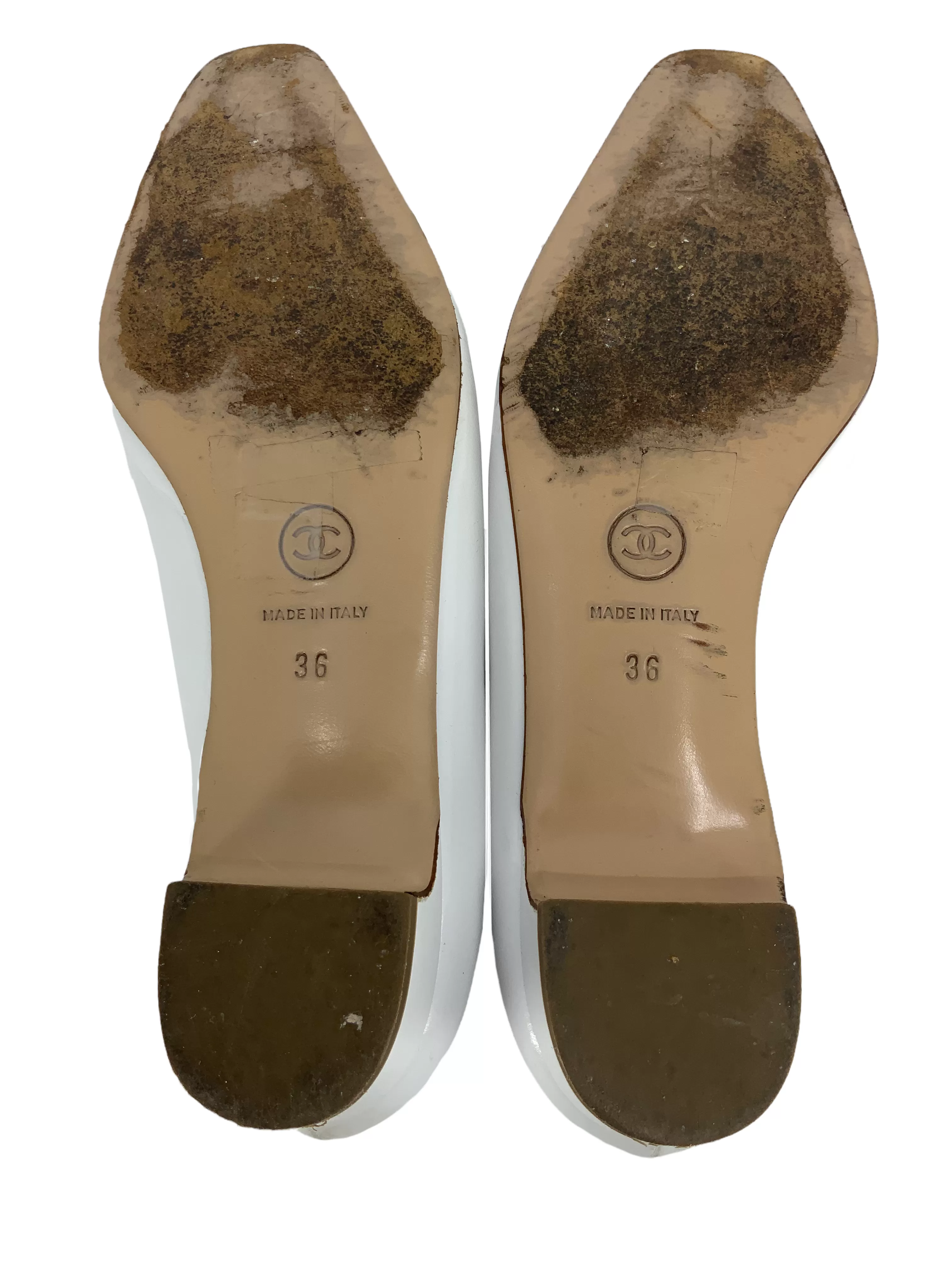 Chanel Leather Clover Leaf Flats Size 6