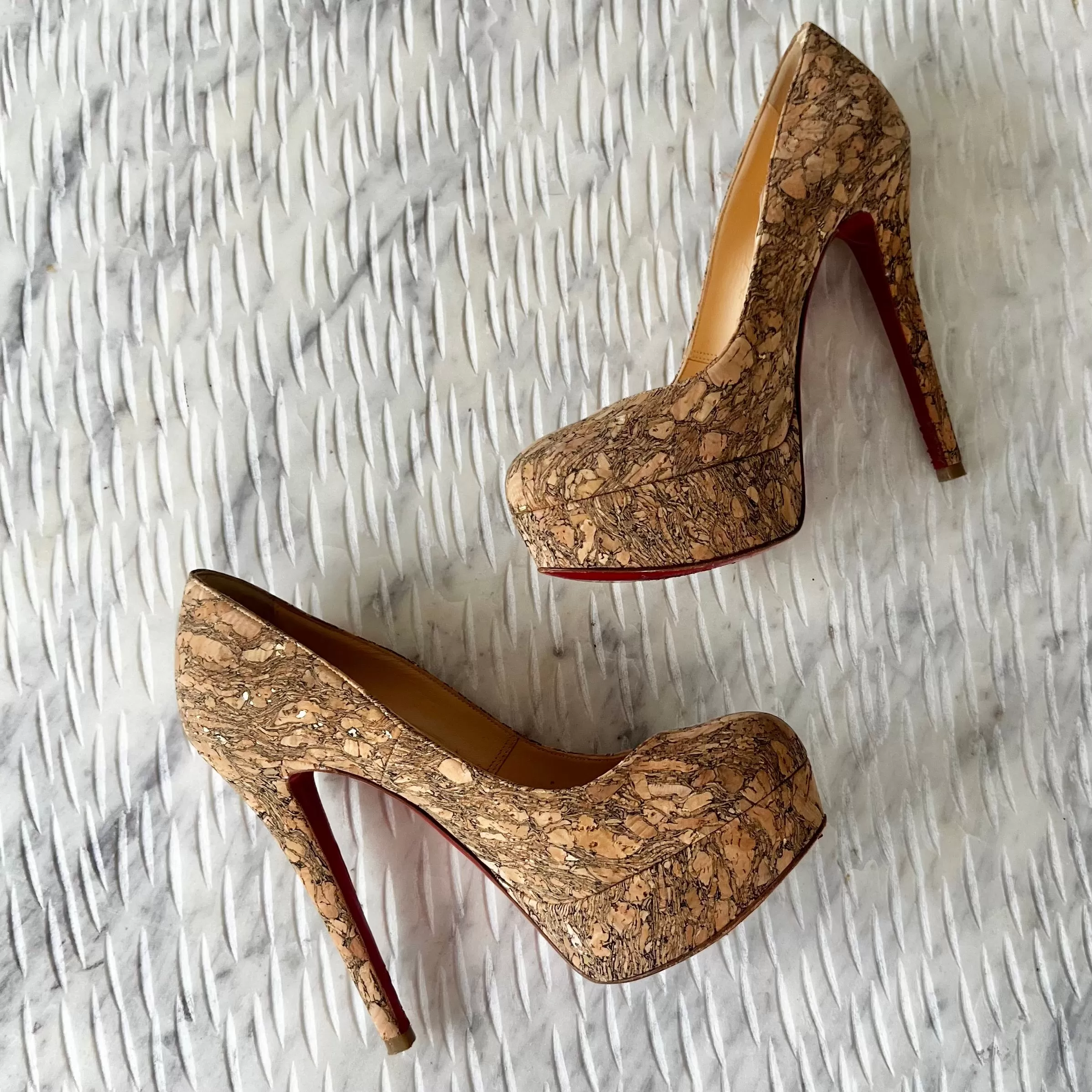 Christian Louboutin Cork Bianca Heels