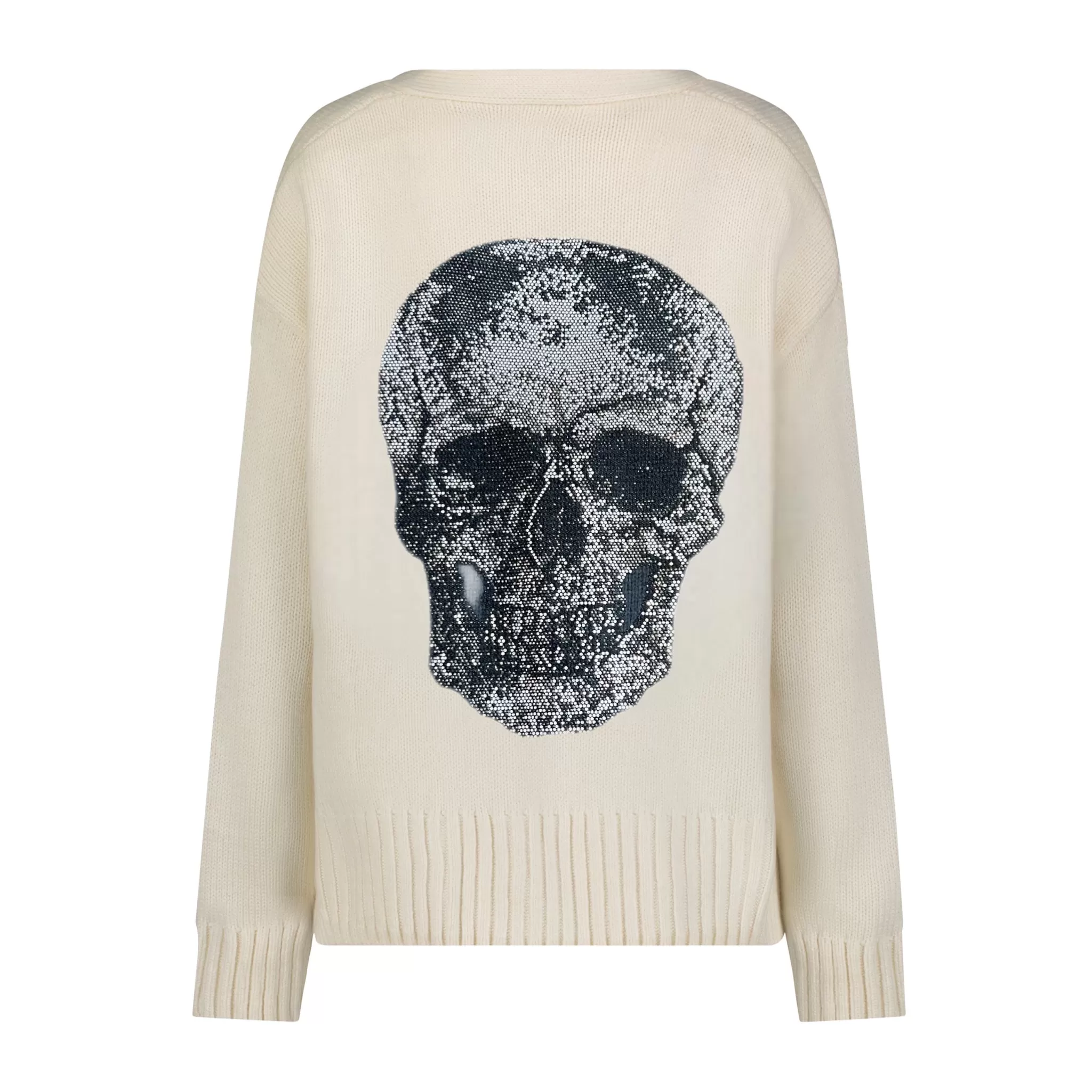 Chunky Skull Cardigan Taupe