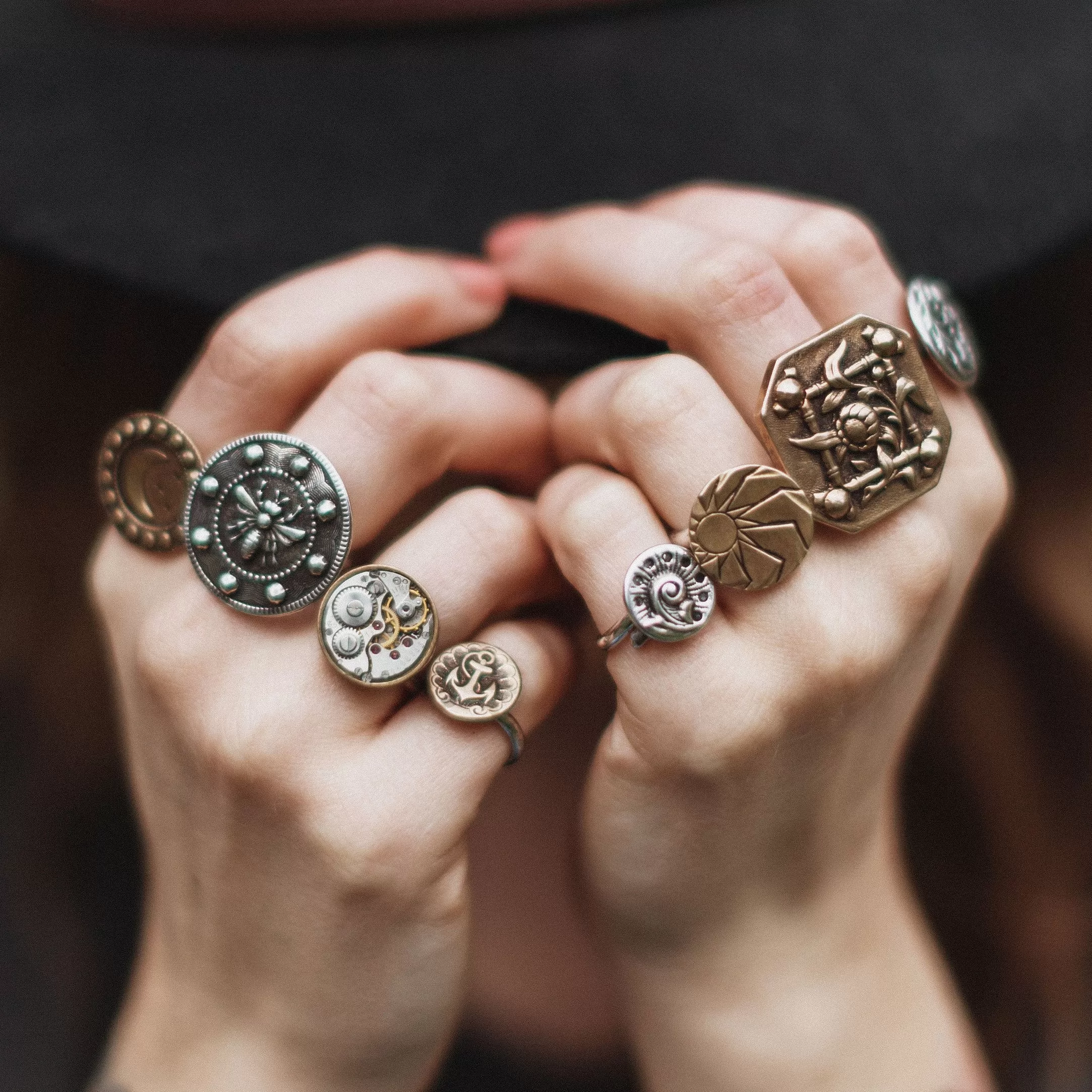 CICADA Ring - Mixed Metal - size 7 1/2