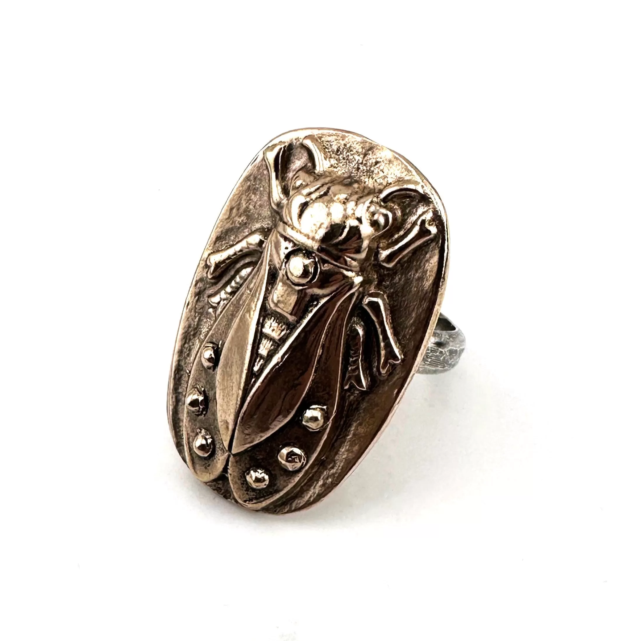 CICADA Ring - Mixed Metal - size 7 1/2