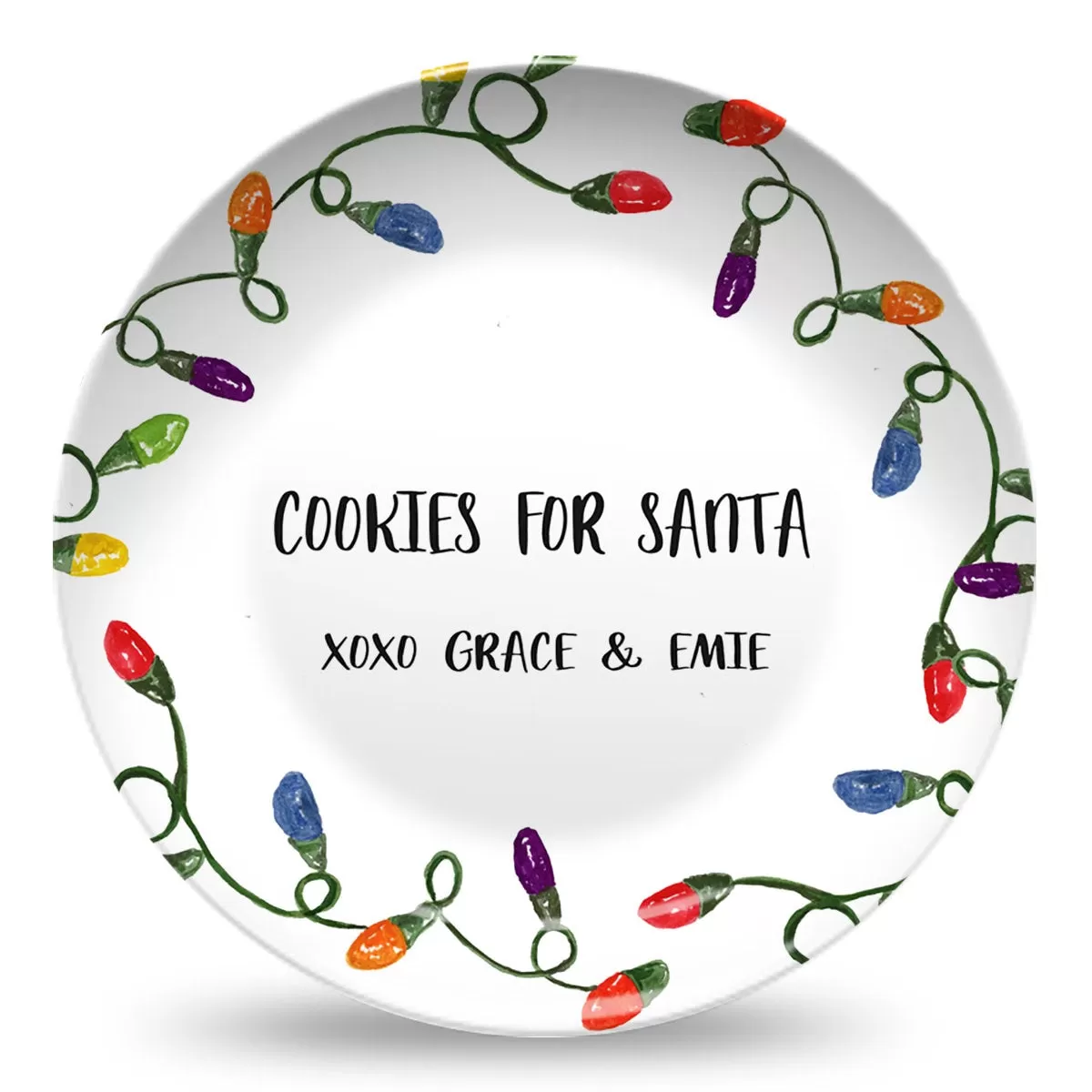 Cookies for Santa Personalized Plates