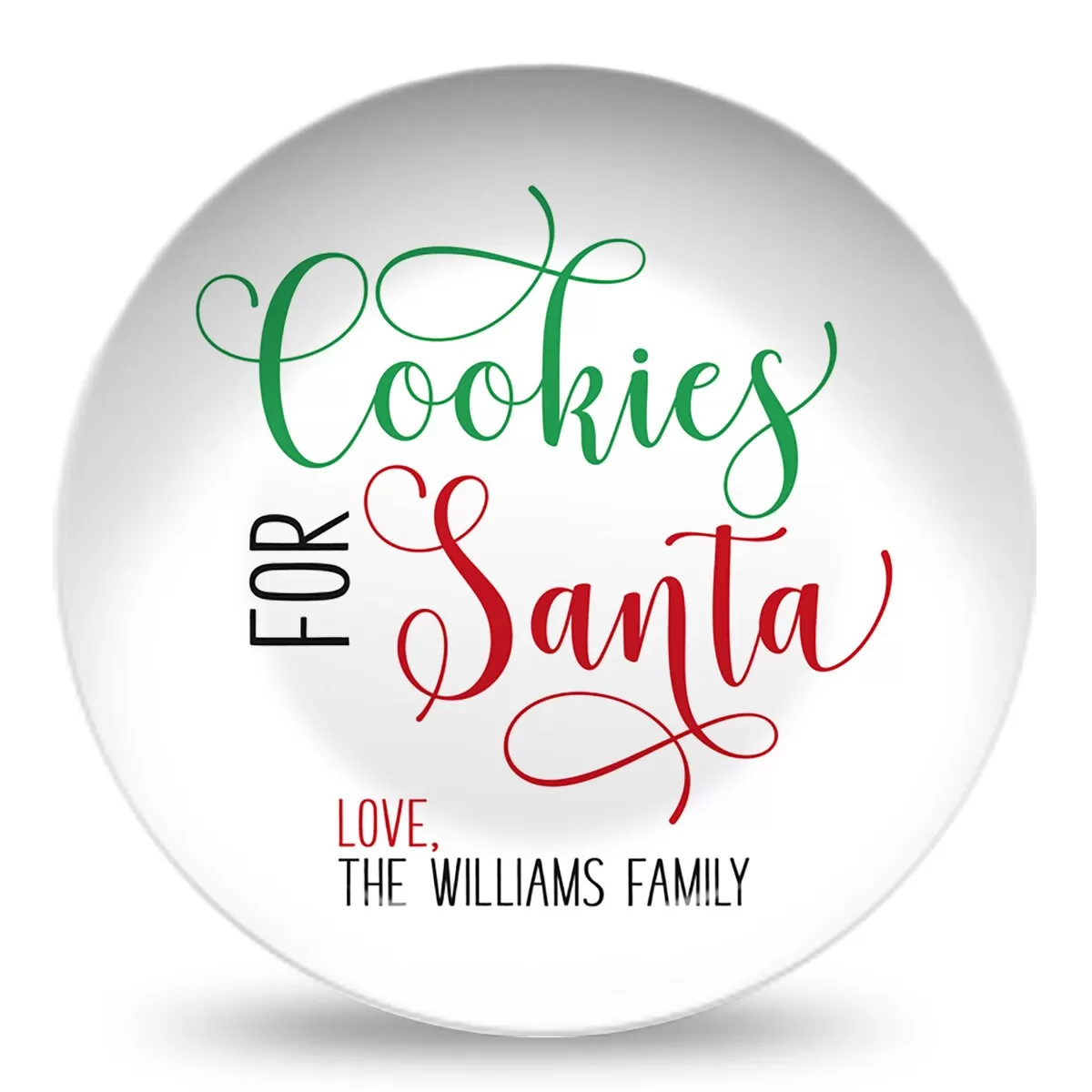 Cookies for Santa Personalized Plates