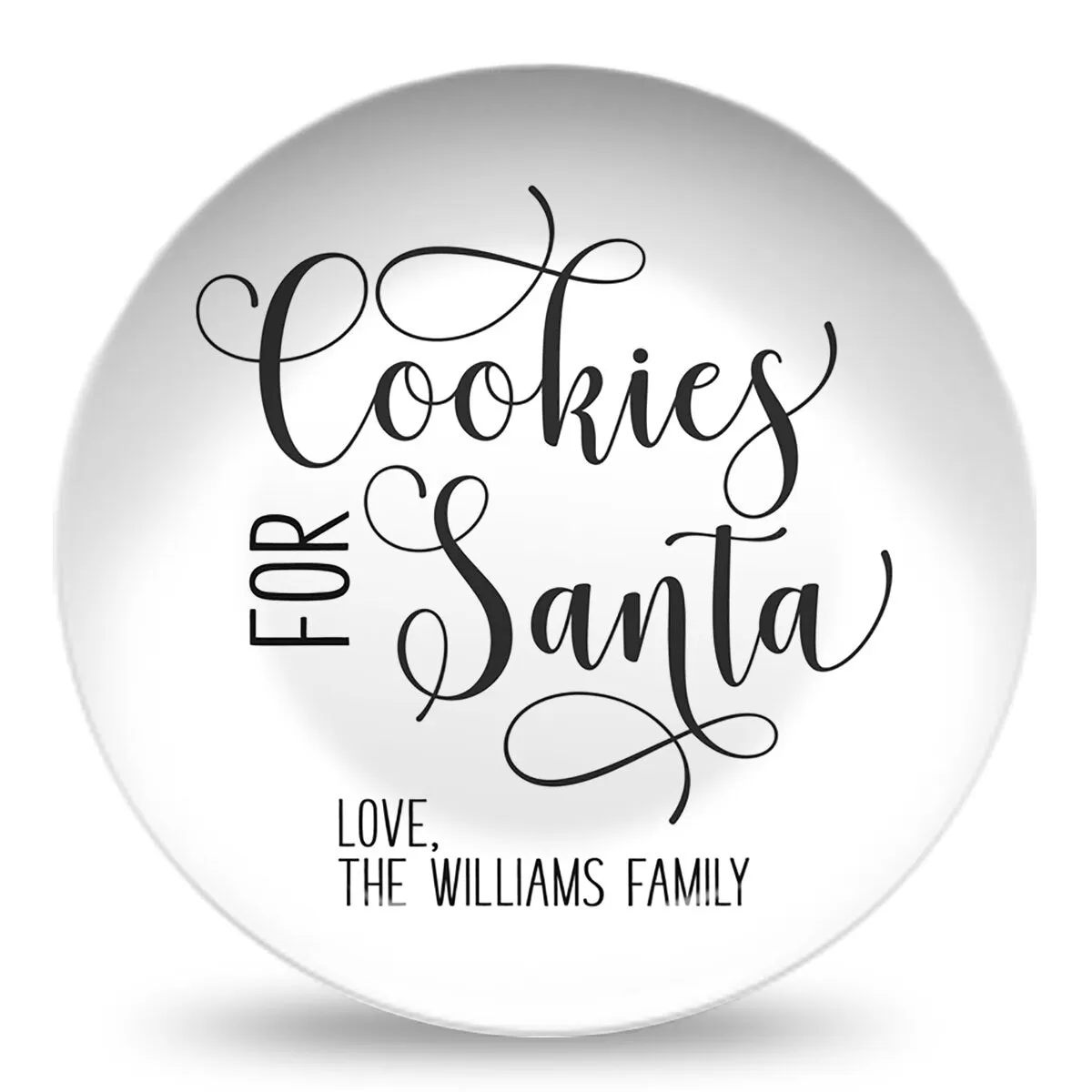 Cookies for Santa Personalized Plates