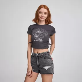 Crew Neck Short Sleeve Cropped T-Shirt