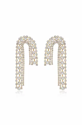 Crystal Arch Chain Statement Earrings